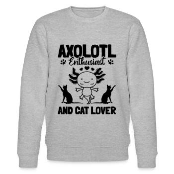 Kawaii Axolotl Axolotl Enthusiast And Cat Lover - Stanley/Stella Unisex Bio-Sweatshirt CHANGER  - Grau meliert - Vorne - Nik (191cm) & Marisol (170cm)