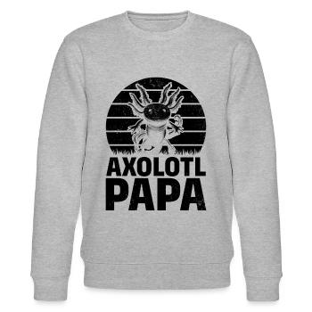 Axolotl Papa Kawaii Axolotl Lover - Stanley/Stella Unisex Bio-Sweatshirt CHANGER  - Grau meliert - Vorne - Nik (191cm) & Marisol (170cm)