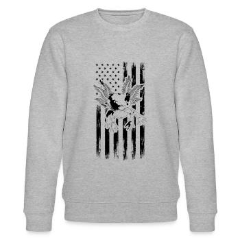 Axolotl Camouflage Flag Axolotl Camouflage - Stanley/Stella Unisex Bio-Sweatshirt CHANGER  - Grau meliert - Vorne - Nik (191cm) & Marisol (170cm)