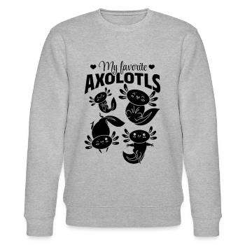 Axolotl Lover - My Favorite Axolotls - Axolotls - Stanley/Stella CHANGER Unisex Organic Sweatshirt - heather grey - Front - Nik (191cm) & Marisol (170cm)