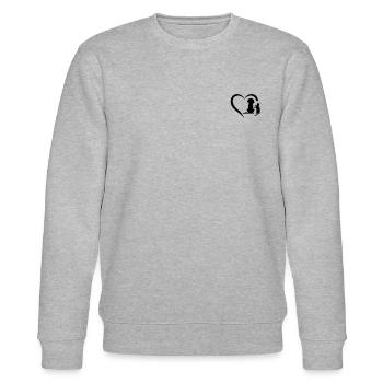 Baby Cat and Dog Heart - Animal Dog & Cat Heart - Stanley/Stella Unisex Bio-Sweatshirt CHANGER  - Grau meliert - Vorne - Nik (191cm) & Marisol (170cm)