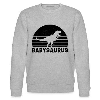Babysaurus Newborn Baby Dino Baby Dinosaur Baby Sa - Stanley/Stella Unisex Bio-Sweatshirt CHANGER  - Grau meliert - Vorne - Nik (191cm) & Marisol (170cm)