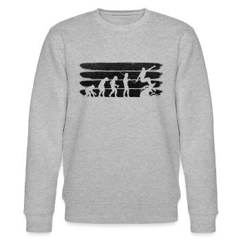 Surfing Evolution Surfer - Stanley/Stella Unisex Bio-Sweatshirt CHANGER  - Grau meliert - Vorne - Nik (191cm) & Marisol (170cm)