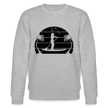 Sunset Stand Up Paddle Board - Water Sports SUP Gi - Stanley/Stella Unisex Bio-Sweatshirt CHANGER  - Grau meliert - Vorne - Nik (191cm) & Marisol (170cm)