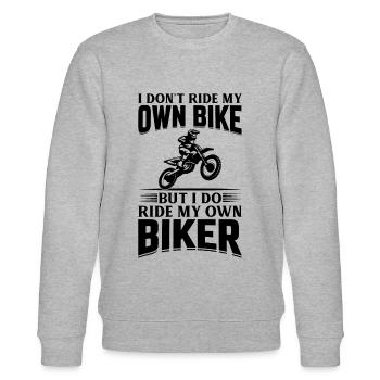 I Don't Ride My Own Bike - Dirtbike Biker Wife Mot - Stanley/Stella Unisex Bio-Sweatshirt CHANGER  - Grau meliert - Vorne - Nik (191cm) & Marisol (170cm)
