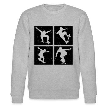 Skateboard Skater Boys Skateboarders Kids - Skateb - Sweat bio CHANGER Stanley/Stella Unisexe - gris chiné - Devant - Nik (191cm) & Marisol (170cm)