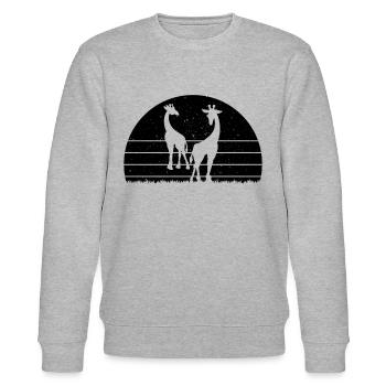 Giraffes Sunset Giraffe Cute Giraffe Lover - Stanley/Stella Unisex Bio-Sweatshirt CHANGER  - Grau meliert - Vorne - Nik (191cm) & Marisol (170cm)