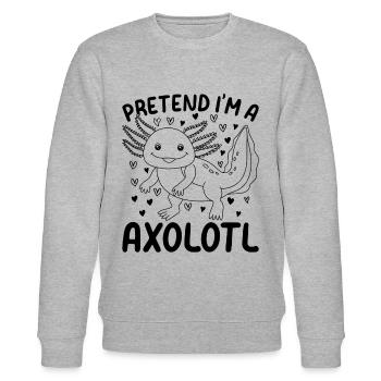 Axolotl Lover Je fais semblant d’être un Axolotl - Kawaii Axo - Sweat bio CHANGER Stanley/Stella Unisexe - gris chiné - Devant - Nik (191cm) & Marisol (170cm)