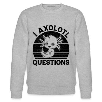 Axolotl Fish - I Axolotl Questions - Stanley/Stella Unisex Bio-Sweatshirt CHANGER  - Grau meliert - Vorne - Nik (191cm) & Marisol (170cm)