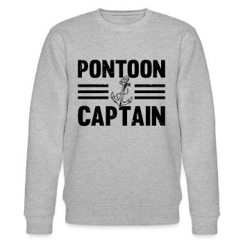 Capitaine de ponton avec ancre de bateau - Capitaine de bateau Sk - Sweat bio CHANGER Stanley/Stella Unisexe - gris chiné - Devant - Nik (191cm) & Marisol (170cm)