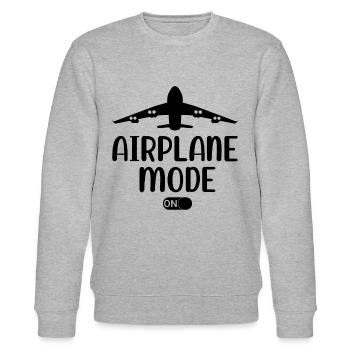 Airplane Mode On Passenger Plane Airport Pilot - Stanley/Stella Unisex Bio-Sweatshirt CHANGER  - Grau meliert - Vorne - Nik (191cm) & Marisol (170cm)