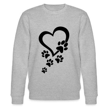 Dog Paw Heart Baby Dogs - Dog Paws Hearts Dog Paw - Stanley/Stella Unisex Bio-Sweatshirt CHANGER  - Grau meliert - Vorne - Nik (191cm) & Marisol (170cm)