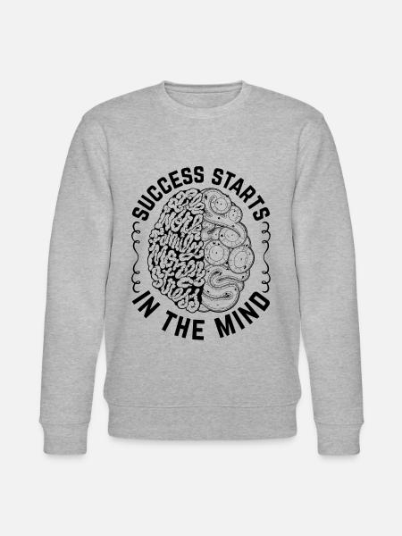Success Starts In The Mind - Entrepreneur Success - Stanley/Stella CHANGER Unisex Organic Sweatshirt - heather grey