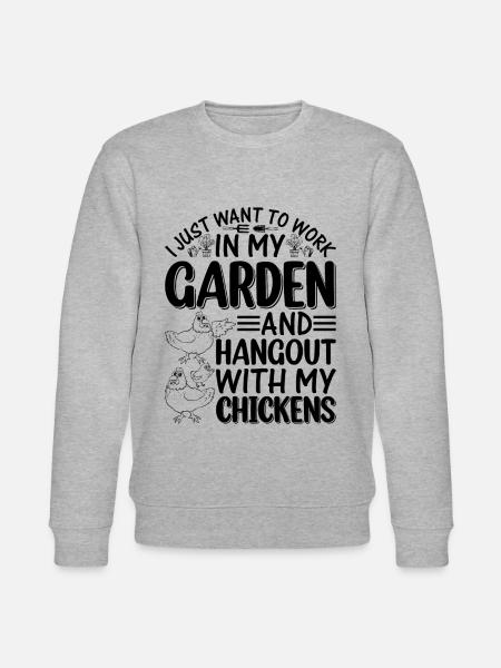 Gardening Chicken Gardener - Chicken Farmer Garden - Stanley/Stella Unisex Bio-Sweatshirt CHANGER - Grau meliert