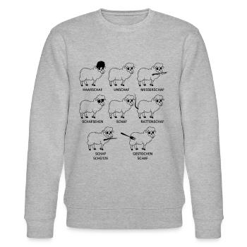 Lustige Schafe Landwirt Bauer Schäfchen Wortspiel - Stanley/Stella Unisex Bio-Sweatshirt CHANGER  - Grau meliert - Vorne - Nik (191cm) & Marisol (170cm)