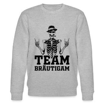 Junggesellenabschied Poltern Hochzeit Party - Team - Stanley/Stella Unisex Bio-Sweatshirt CHANGER  - Grau meliert - Vorne - Nik (191cm) & Marisol (170cm)