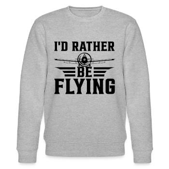 Double-Decker Airplane Pilot Biplane Pilot - I'd R - Stanley/Stella CHANGER Unisex Organic Sweatshirt - heather grey - Front - Nik (191cm) & Marisol (170cm)