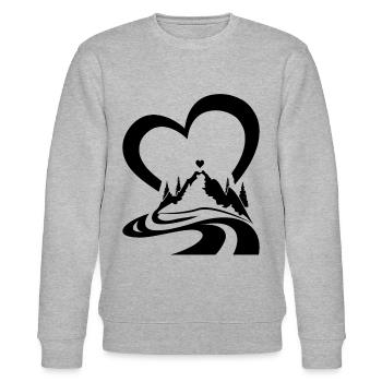 Mountain Heart Outdoor Trekking - Mountain Hiking - Stanley/Stella Unisex Bio-Sweatshirt CHANGER  - Grau meliert - Vorne - Nik (191cm) & Marisol (170cm)