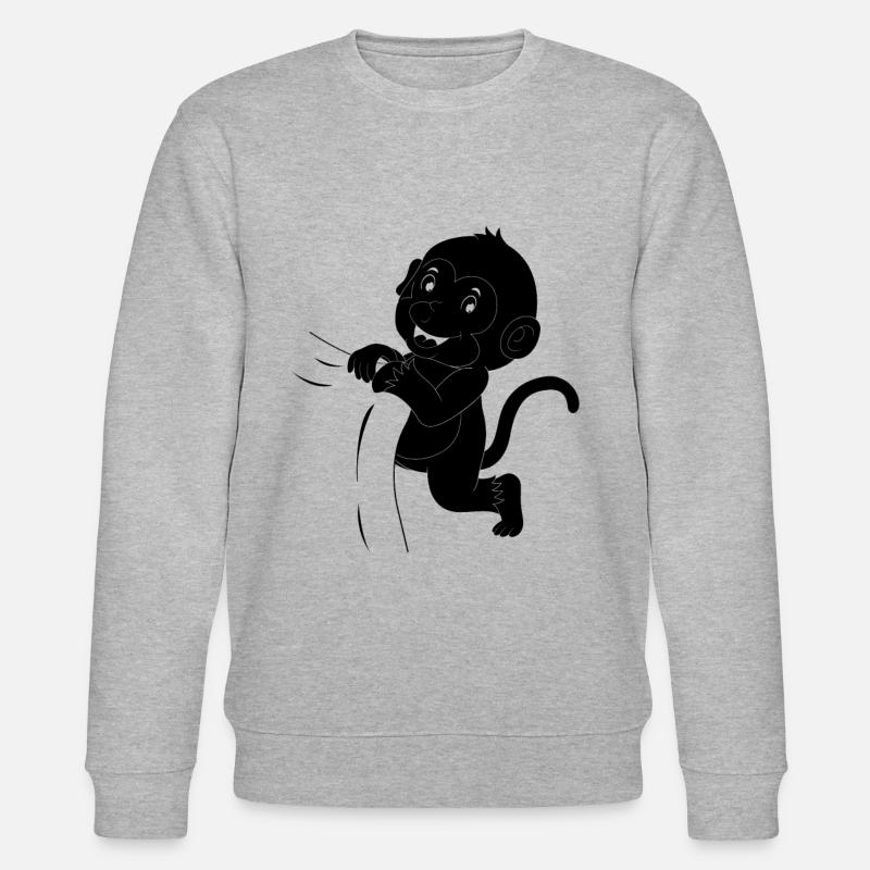 Monkey Baby Orangutan - Cute Monkey - Stanley/Stella CHANGER Unisex Organic Sweatshirt - heather grey