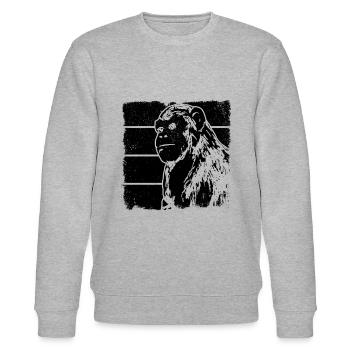 Monkey Chimpanzee Orangutan Monkey - Stanley/Stella Unisex Bio-Sweatshirt CHANGER  - Grau meliert - Vorne - Nik (191cm) & Marisol (170cm)