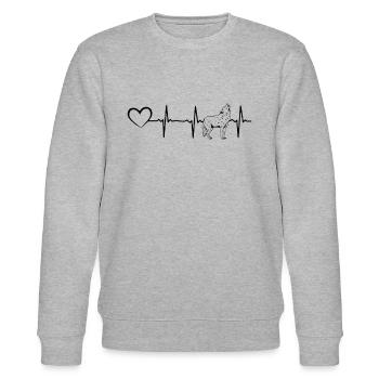 Wolf Heartline Heart - Wolf Animal Wolves Heartbea - Stanley/Stella Unisex Bio-Sweatshirt CHANGER  - Grau meliert - Vorne - Nik (191cm) & Marisol (170cm)