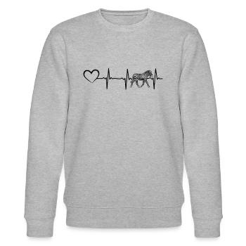 Zebra Heartbeat Heart - Zebra Zoo Animal Zebra Hea - Stanley/Stella CHANGER Unisex Organic Sweatshirt - heather grey - Front - Nik (191cm) & Marisol (170cm)