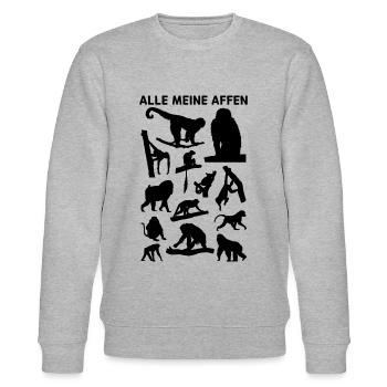 Affen Schimpanse Orang-Utan Affe - Alle Meine Affe - Stanley/Stella Unisex Bio-Sweatshirt CHANGER  - Grau meliert - Vorne - Nik (191cm) & Marisol (170cm)