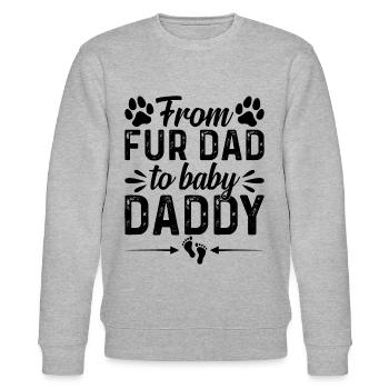 From Fur Dad To Baby Daddy - Pet Dog Daddy New Dad - Stanley/Stella Unisex Bio-Sweatshirt CHANGER  - Grau meliert - Vorne - Nik (191cm) & Marisol (170cm)