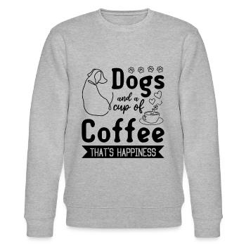 Propriétaire de chien - Des chiens et une tasse de café qui est Happin - Sweat bio CHANGER Stanley/Stella Unisexe - gris chiné - Devant - Nik (191cm) & Marisol (170cm)