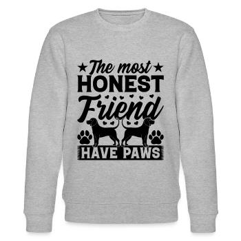 The Most Honest Friend Have Paws - Dog Lover - Stanley/Stella Unisex Bio-Sweatshirt CHANGER  - Grau meliert - Vorne - Nik (191cm) & Marisol (170cm)