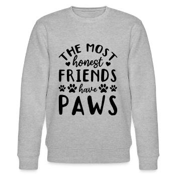 The Most Honest Friends Have Paws - Pet Dog Lover - Stanley/Stella Unisex Bio-Sweatshirt CHANGER  - Grau meliert - Vorne - Nik (191cm) & Marisol (170cm)