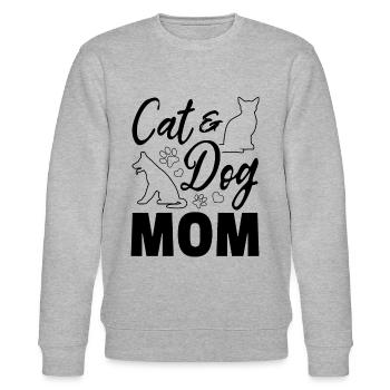 Dog Cat Mama Dog Mama Dog Lover - Cat & Dog Mom - Stanley/Stella Unisex Bio-Sweatshirt CHANGER  - Grau meliert - Vorne - Nik (191cm) & Marisol (170cm)