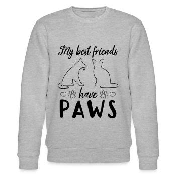 My Best Friends Have Paws - Dog Owner Cat Lover Do - Stanley/Stella Unisex Bio-Sweatshirt CHANGER  - Grau meliert - Vorne - Nik (191cm) & Marisol (170cm)