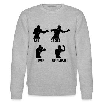 Boxing Jab Cross Hook Uppercut Boxing Martial Arts - Stanley/Stella Unisex Bio-Sweatshirt CHANGER  - Grau meliert - Vorne - Nik (191cm) & Marisol (170cm)