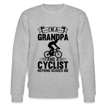 I'm A Grandpa And Cyclist Nothing Scares Me I Cycl - Stanley/Stella Unisex Bio-Sweatshirt CHANGER  - Grau meliert - Vorne - Nik (191cm) & Marisol (170cm)