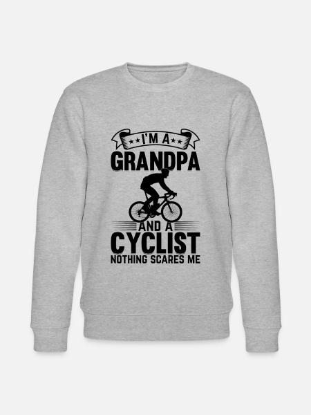 I'm A Grandpa And Cyclist Nothing Scares Me I Cycl - Stanley/Stella Unisex Bio-Sweatshirt CHANGER - Grau meliert