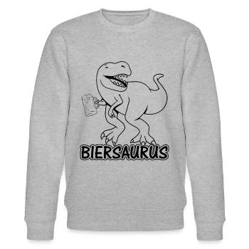 Bier Biersaurus Dinosaurier Dino mit Bierkrug - Bi - Stanley/Stella Unisex Bio-Sweatshirt CHANGER  - Grau meliert - Vorne - Nik (191cm) & Marisol (170cm)