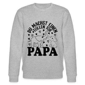 Du machst einen tollen Job Papa Vatertag - Stanley/Stella Unisex Bio-Sweatshirt CHANGER  - Grau meliert - Vorne - Nik (191cm) & Marisol (170cm)