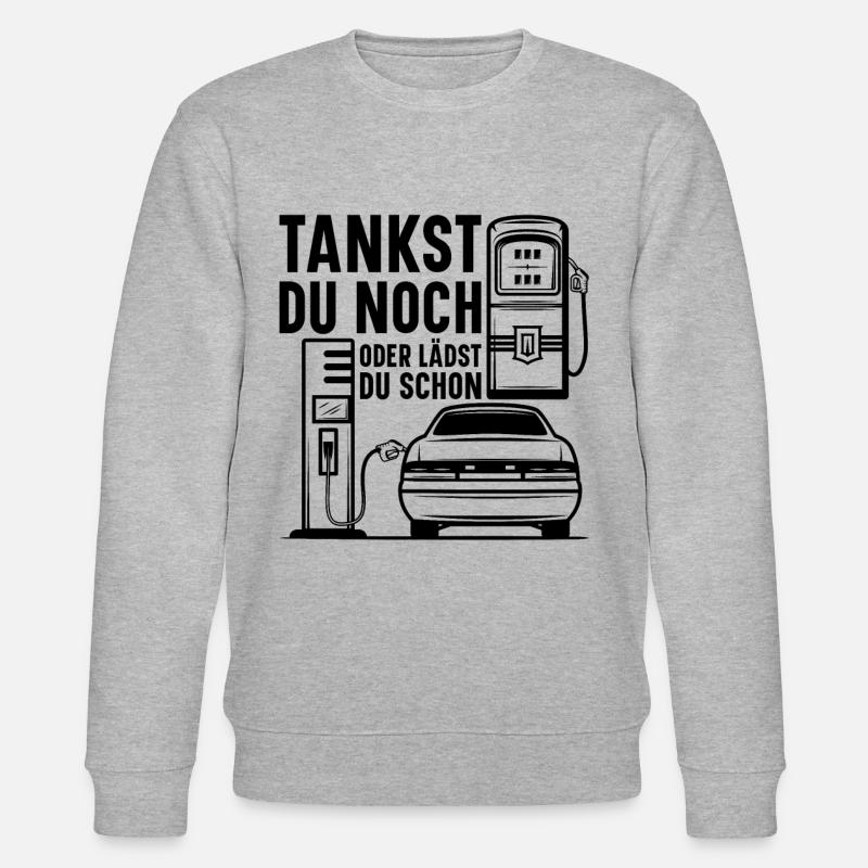 Elektroauto Tankstelle E-Auto Ladestation Elektro - Stanley/Stella Unisex Bio-Sweatshirt CHANGER - Grau meliert