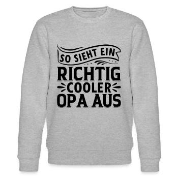 So Sieht Ein Richtig Cooler Opa Aus - Großvater Co - Stanley/Stella Unisex Bio-Sweatshirt CHANGER  - Grau meliert - Vorne - Nik (191cm) & Marisol (170cm)
