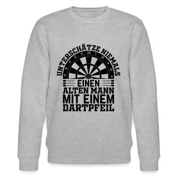 Dart Alter Mann Dartpfeile - Darts Dartspieler - Stanley/Stella Unisex Bio-Sweatshirt CHANGER  - Grau meliert - Vorne - Nik (191cm) & Marisol (170cm)