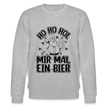 Weihnachten - Ho Ho Hol Mir Mal Ein Bier Weihnacht - Stanley/Stella Unisex Bio-Sweatshirt CHANGER  - Grau meliert - Vorne - Nik (191cm) & Marisol (170cm)