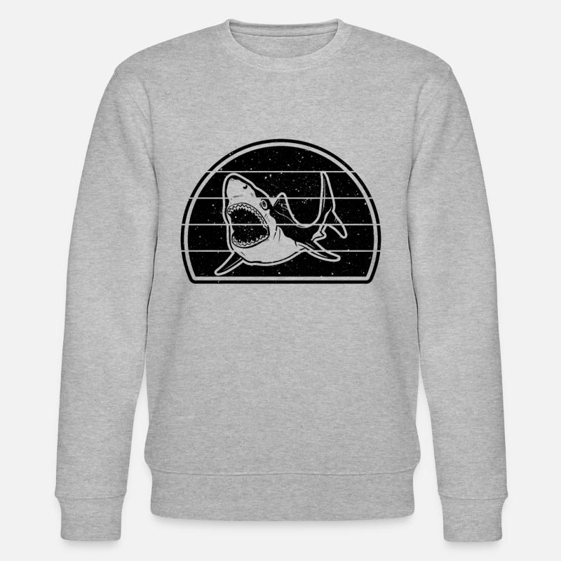Shark Fish Shark Lover Sharkfish Great White Shark - Stanley/Stella Unisex Bio-Sweatshirt CHANGER  - Grau meliert