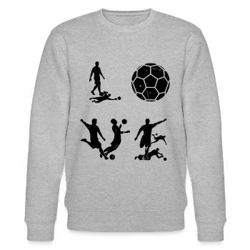 Soccer LOVE Soccer Player - Stanley/Stella Unisex Bio-Sweatshirt CHANGER  - Grau meliert - Vorne - Nik (191cm) & Marisol (170cm)