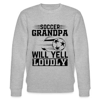 Soccer Grandpa Will Yell Loudly - Soccer Player Gr - Stanley/Stella Unisex Bio-Sweatshirt CHANGER  - Grau meliert - Vorne - Nik (191cm) & Marisol (170cm)