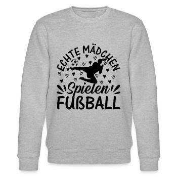 Fußball Spieler Mädchen - Echte Mädchen Spielen F - Stanley/Stella Unisex Bio-Sweatshirt CHANGER  - Grau meliert - Vorne - Nik (191cm) & Marisol (170cm)