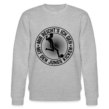 Fußball - Mir Reicht's Ich geh mit den Jungs Kicke - Stanley/Stella Unisex Bio-Sweatshirt CHANGER  - Grau meliert - Vorne - Nik (191cm) & Marisol (170cm)