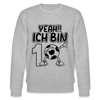 Fußballspieler - Yeah Ich bin 10 Geburtstag Fußbal - Stanley/Stella Unisex Bio-Sweatshirt CHANGER  - Grau meliert - Vorne - Nik (191cm) & Marisol (170cm)
