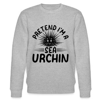 Cute Sea Urchin Lover - Pretend I'm A Sea Urchin - Stanley/Stella Unisex Bio-Sweatshirt CHANGER  - Grau meliert - Vorne - Nik (191cm) & Marisol (170cm)
