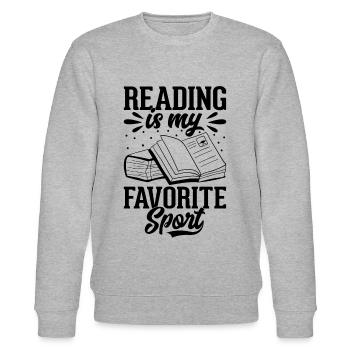 Reading Is My Favorite Sport - Book Lover Book Rea - Stanley/Stella Unisex Bio-Sweatshirt CHANGER  - Grau meliert - Vorne - Nik (191cm) & Marisol (170cm)